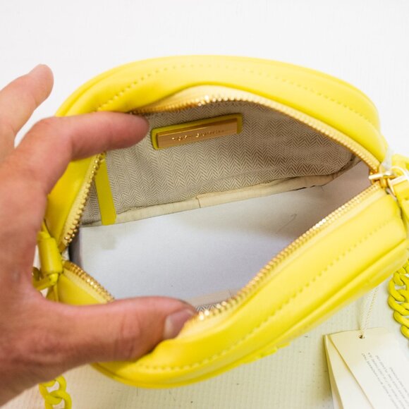 Tory Burch Kira Chevron Camera Bag - Neon Yellow - Picture 7 of 8